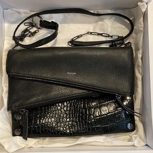 Hammitt Dillon Medium Black Croc/Snake Cross Body